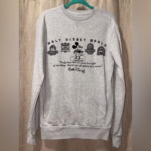 Mens Walt Disney World Embroidered Four Parks Crewneck Pullover Sweater